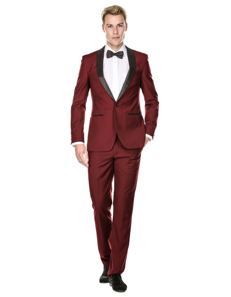 Maroon Prom Suit - Maroon Prom Tuxedo Suits - Maroon Wedding Tuxedo Mens Prom | Wedding Slim Fit Shawl Tuxedo Burgundy