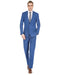 Mens Slim Fit Window Pane Suit Indigo - Men's Tuxedo USA