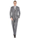 Mens Slim Fit Window Pane Suit Medium Grey - Men's Tuxedo USA