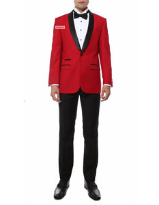 Mens Slim Fit Shawl Prom Tuxedo in Red - Men's Tuxedo USA