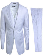 Mens Stacy Adams Suit - Designer Suit - 3 Piece Suit - Vested Suit - Flat Front Pant- Modern Fit Suits White Suit