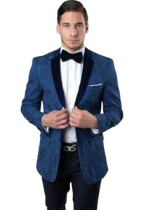 Men's Floral Pattern Slim Fit 2 Button Solid Velvet Cheap Priced Designer Fashion Dress Casual Blazer On Sale Navy Blazer Sport coat
