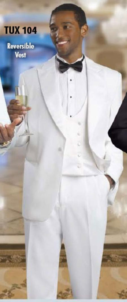 Men'S 2 Button Tuxedo White Suit