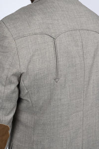 Men’s Heather Beige Cowboy Sport Coat – Classic Elbow Patch Jacket