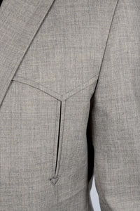 Men’s Heather Beige Cowboy Sport Coat – Classic Elbow Patch Jacket