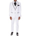 Mens 2 Button Satin Trim Prom Tuxedo in White & Black - Men's Tuxedo USA