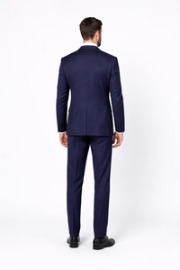 Men’s Slim Fit 100% Wool Suit by Rossiman Rossi | Peak Lapel Jacket & Plum Tapered Pants – Italian Tailored Luxury 3-Piece Suit