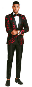 Mens Big and Tall Blazer - Big and Tall Black - Red Sport Coat