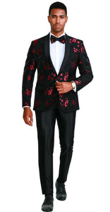 Mens Big and Tall Blazer - Big and Tall Black - Red Sport Coat