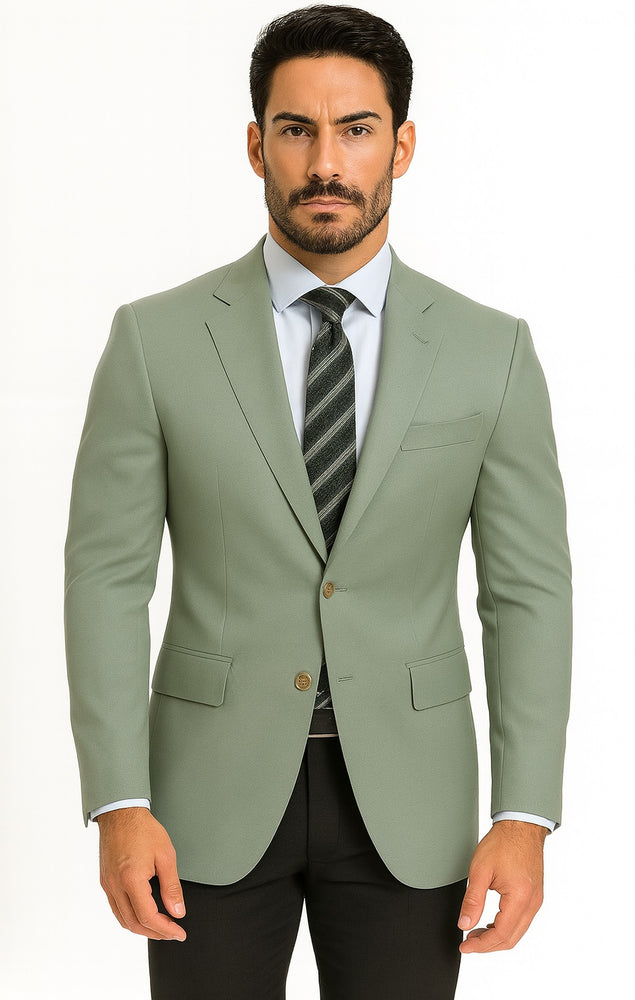 Mens Blazer Classic Fit Sport Coat Two Buttons Lightweight Suit Jacket Iceberg Green