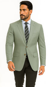 Mens Blazer Classic Fit Sport Coat Two Buttons Lightweight Suit Jacket Iceberg Green