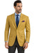Mens Classic Fit Poplin Club Sport Coat Blazer in Gold
