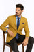 Mens Classic Fit Poplin Club Sport Coat Blazer in Gold