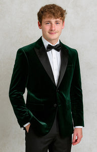 Mens Green Velvet Slim Fit Fashion Jacket