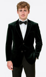 Mens Green Velvet Slim Fit Fashion Jacket