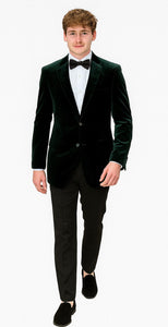 Mens Green Velvet Slim Fit Fashion Jacket
