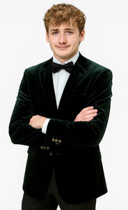Mens Green Velvet Slim Fit Fashion Jacket