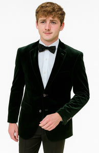 Mens Green Velvet Slim Fit Fashion Jacket