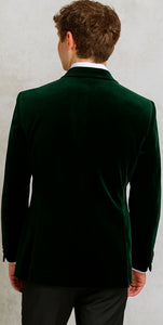 Mens Green Velvet Slim Fit Fashion Jacket
