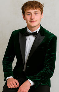 Mens Green Velvet Slim Fit Fashion Jacket