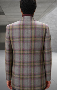 Mens Peacoat - Plaid Overcoats - Carcoat Grey