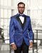 Mens Swirl Paisley Prom Tuxedo in Royal Blue & Black - Men's Tuxedo USA