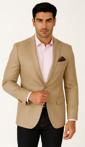 Mens Tan Sport Coat - Beige Color Blazer - Summer Jacket