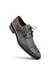 Mens Mezlan Cap-Toe Dress Lace-Up Blending Supple Textured Deerskin And Polished Calfskin With An Elegant Tassel Detail In Color Gray