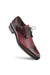 Mens Mezlan Cap-Toe Dress Lace-Up Blending Supple Textured Deerskin And Polished Calfskin With An Elegant Tassel Detail In Color Burgundy