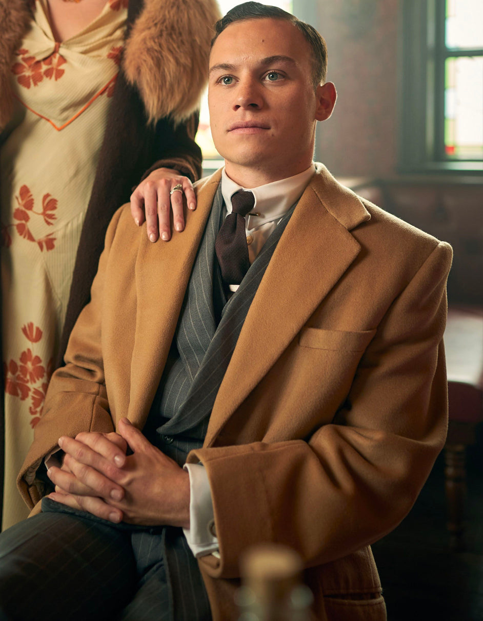 Mens Peaky Blinders Costume Michael Gray Vested Grey Pinstripe Suit ...