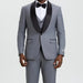 Stacy Adams 3pc Tuxedo Shawl Lapel, Mid Grey - Men's Tuxedo USA