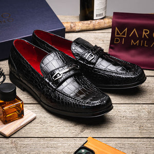 Marco_Di_Milano Milan Black Leather Loafers