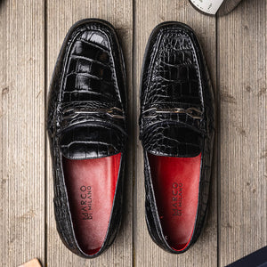 Marco_Di_Milano Milan Black Leather Loafers