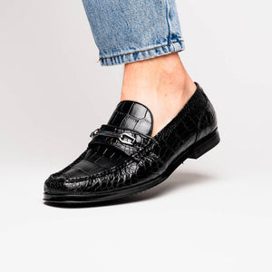 Marco_Di_Milano Milan Black Leather Loafers