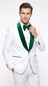 Men’s Emerald Green Tuxedo with Vest, Hunter Green Wedding & Prom Tuxedo Suit