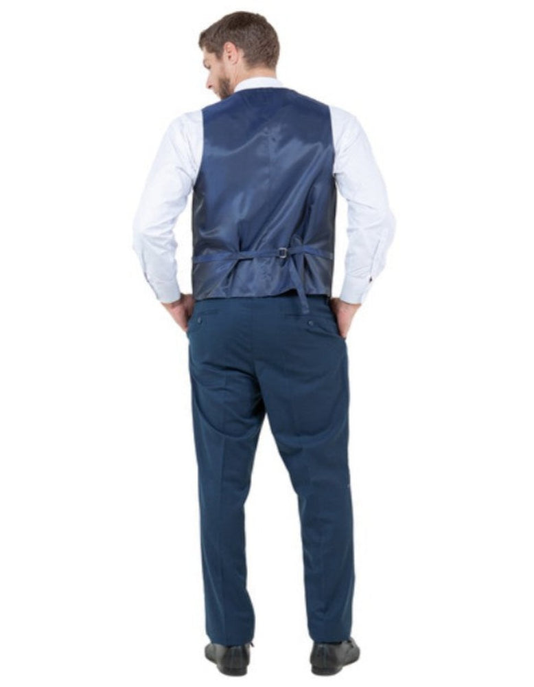 Modern Fit 3pc Wool Mens Suit Set Indigo