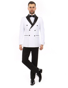 White Prom Suit - White Prom Tuxedo Suits - White Wedding Wool  Tuxedo