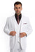 Men's Vested Two Button Solid Color Wedding  Business Suit in White - Men's Tuxedo USA