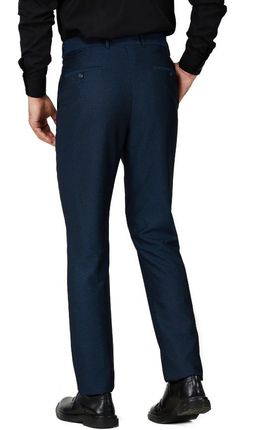 Mens Navy One Button Shawl Lapel Tuxedo Slim Fit Flat Front Pant Suit