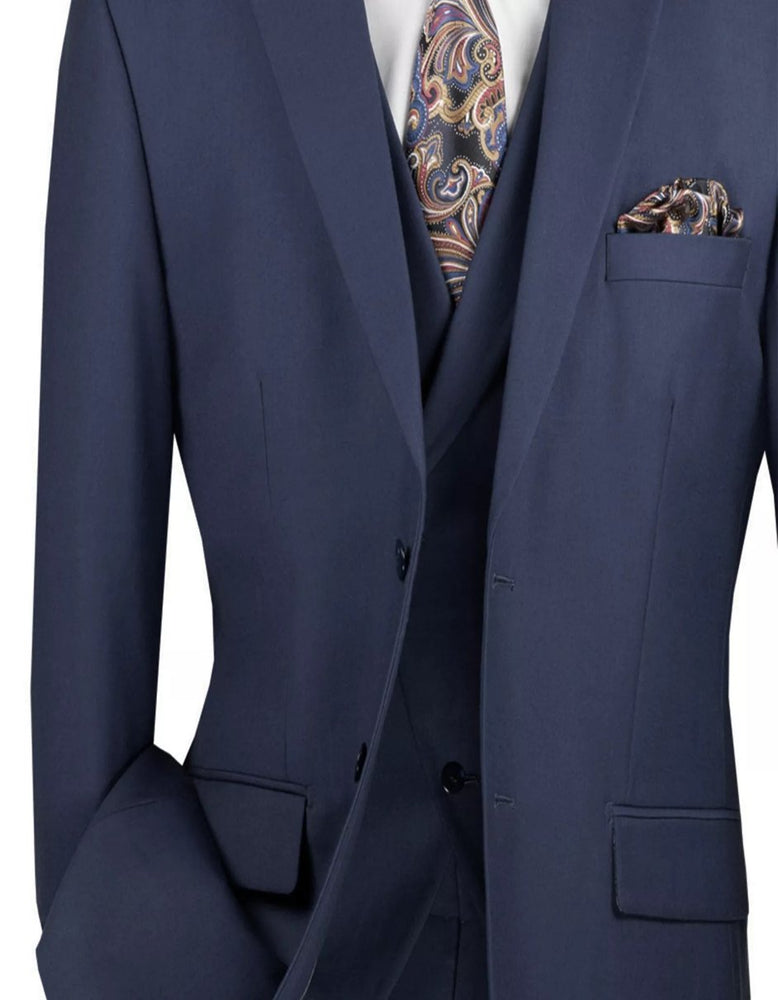 Mens Big and Tall Navy Blue Modern Fit Suit