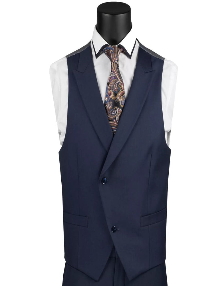 Mens Big and Tall Navy Blue Modern Fit Suit