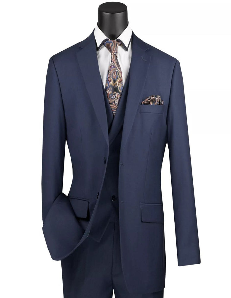 Mens Big and Tall Navy Blue Modern Fit Suit