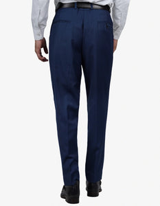 Mens Blue 3 Piece Wedding Vollmer Peak Lapel Suit
