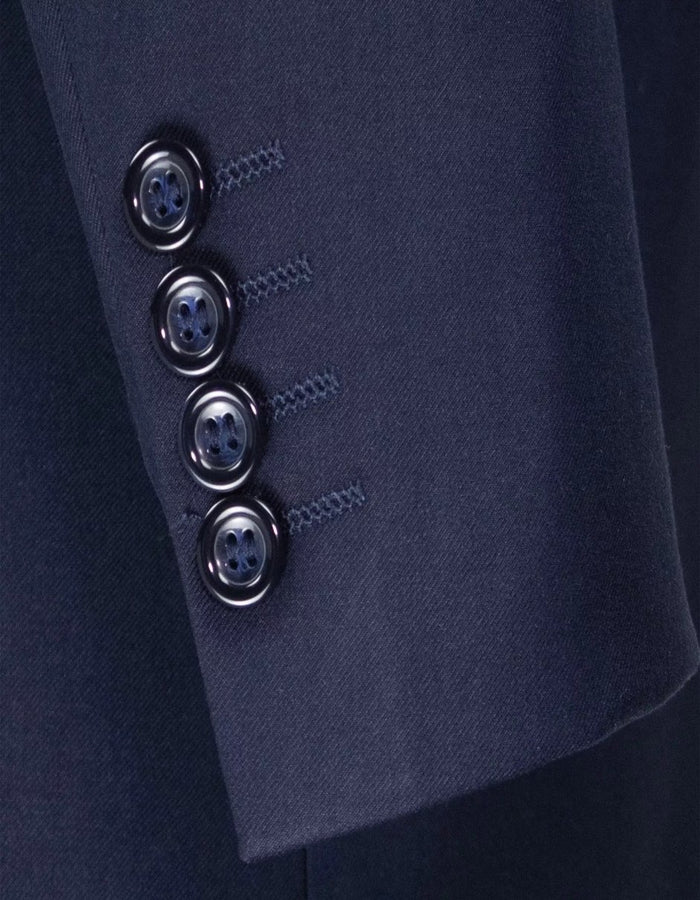 Mens Big and Tall Navy Three Piece Two Button Classic Fit Suit