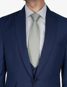 Mens Blue 3 Piece Wedding Vollmer Peak Lapel Suit