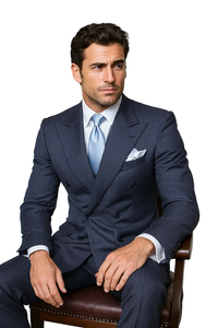 Navy with White Pinstripe Color by Rossiman