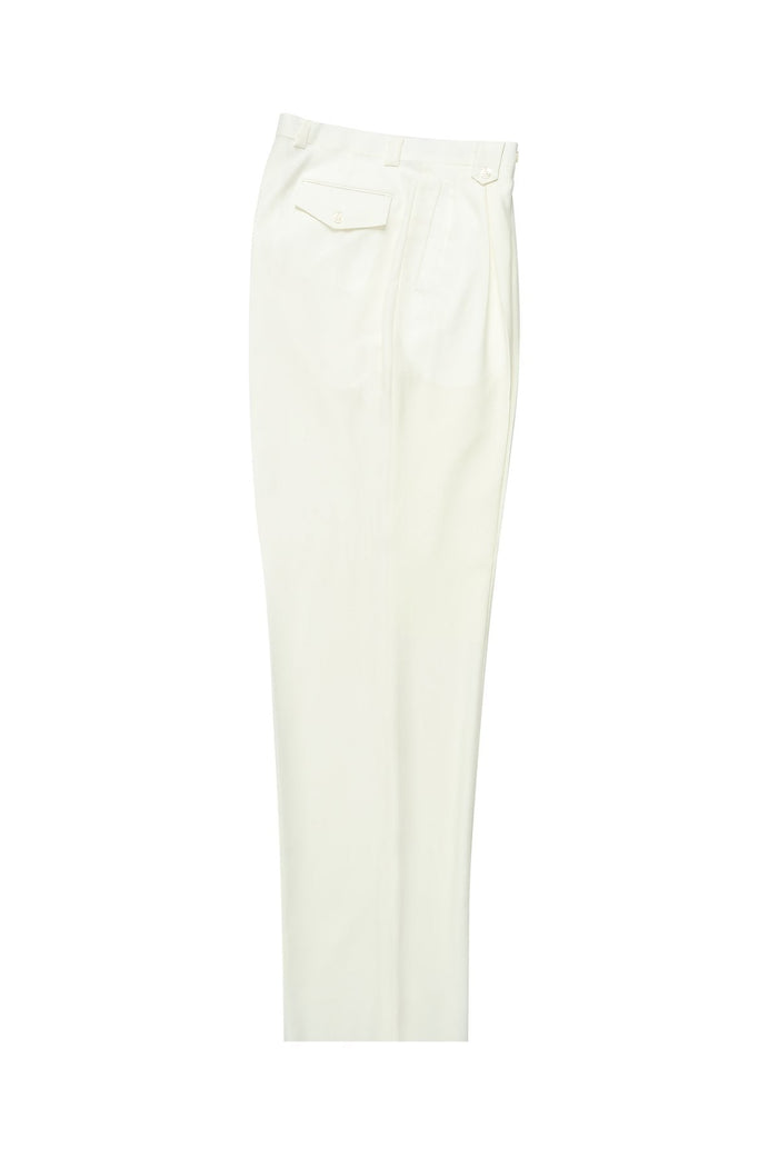 Tiglio Luxe Offwhite Wide Leg, Pure Wool Dress Pants 2576