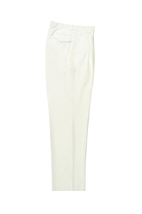 Tiglio Luxe Offwhite Wide Leg, Pure Wool Dress Pants 2576