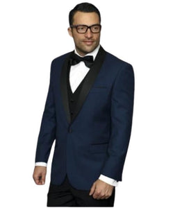 Men's Bright Blue 1 Button Blazer Sport coat Suit