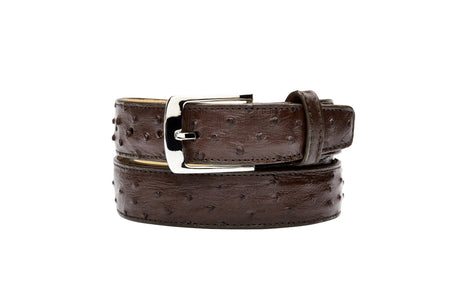 Belvedere Ostrich Quill Belt - Brown Leather